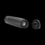 A side view of the Pro Vaporizer, showcasing its sleek, black cylindrical design alongside a detachable component on a dark background.