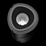 Close-up front view of the Pro Vaporizer, showing a dark, circular opening against a black background.