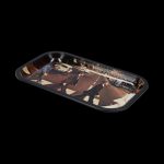 Overhead view of the Famous Brandz Fab4 Abbey Road Rolling Tray, displaying a graphic of the iconic album cover.