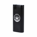 A sleek, angled view of the Aluminum Dugout - Large, featuring a dark metallic finish and minimalist design.