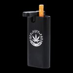 A slightly angled view of the Aluminum Dugout - Large, showcasing its metallic sheen and a visible joint opening.