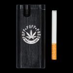 The Aluminum Dugout - Large is shown in a studio shot with a cigarette partially inserted into its open top.