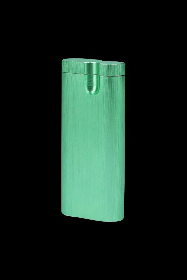 A sleek, front view of the Aluminum Dugout - Large, showcasing its metallic finish and minimalist design.