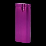 Front view of the Aluminum Dugout - Large, showcasing its sleek, metallic purple finish and minimalist design.