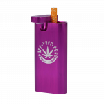 A close-up, angled view of the Aluminum Dugout - Large, showing its metallic silver finish and simple, rectangular shape.