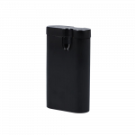 A front view of the Aluminum Dugout, a sleek, dark-colored container with a simple, rectangular form.