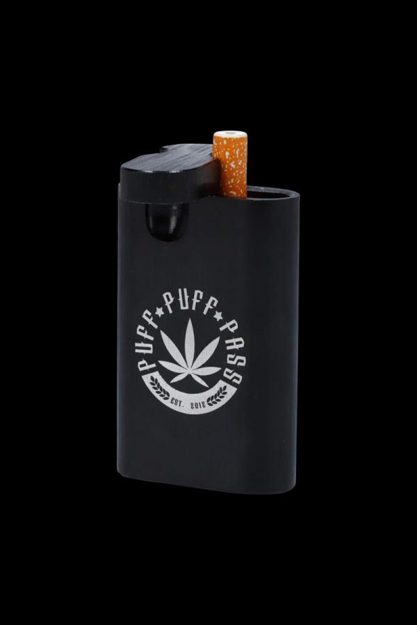 A close-up shot of the Aluminum Dugout, showcasing its sleek, dark metallic finish and rectangular design.