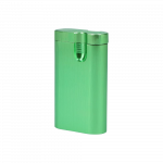 A studio shot of the Aluminum Dugout, displaying its sleek metallic finish and rectangular shape against a plain white backdrop.