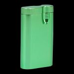 A studio shot of the Aluminum Dugout, showcasing its sleek, metallic finish and minimalist design on a dark background.