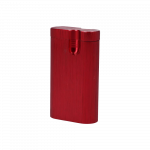 Front view of the Aluminum Dugout, a silver-colored, compact case angled slightly on a white background.