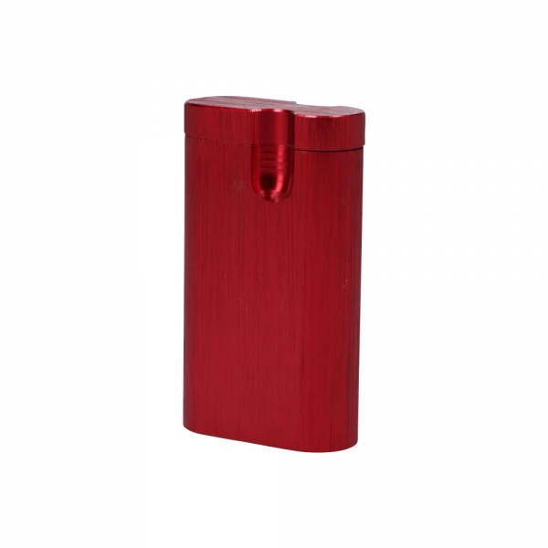 Front view of the Aluminum Dugout, a silver-colored, compact case angled slightly on a white background.