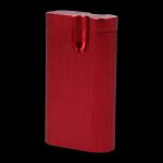 A front view of the Aluminum Dugout, showcasing its smooth, metallic finish and compact, rectangular design.