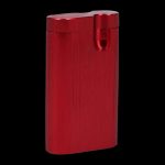 Front view of the Aluminum Dugout, a silver-colored metal case with a smooth, minimalist design against a plain black background.