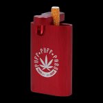 A close-up, angled view of the Aluminum Dugout, displaying a two-part design with a visible joint and dark interior.