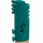 Front view of the Hemplights Wrapper Lighter Case, a green protective shell with raised circular grips and a textured base.