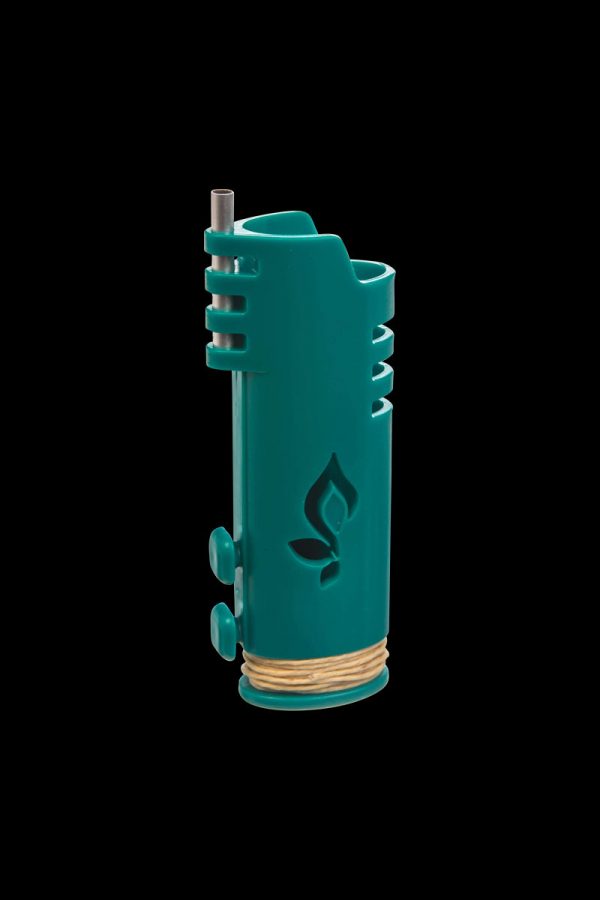 A front view of the Hemplights Wrapper Lighter Case, showcasing its sleek, cylindrical shape and textured grip.