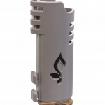 Front view of the Hemplights Wrapper Lighter Case, a gray silicone wrap with raised circular bumps on a white background.