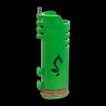 Front view of the Hemplights Wrapper Lighter Case, a green silicone wrap around a lighter with raised circular details.