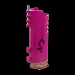 A close-up, angled view of the Hemplights Wrapper Lighter Case in a vibrant pink hue, showing its textured grip and sleek design.