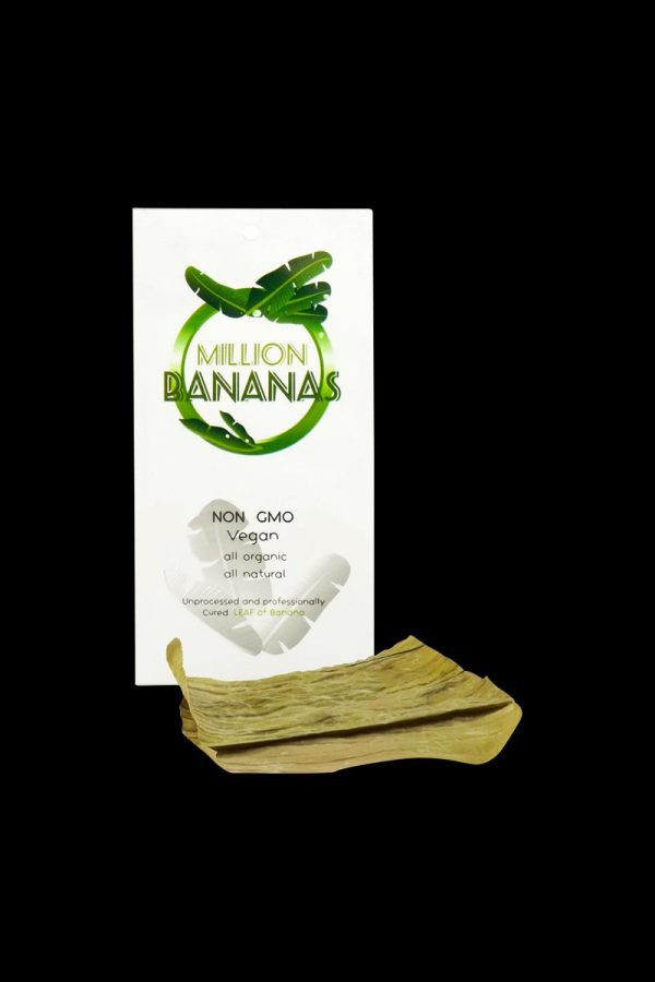 Front view of the Million Bananas Pouch Cured Rolling Leaf, a sealed pouch with branding text on a plain white background.