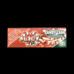 A close-up of the packaging for Juicy Jay's Classic Size Flavored Rolling Papers, with vibrant colors and bold branding.