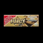 A close-up of the Juicy Jay's Classic Size Flavored Rolling Papers packaging, displaying the product's branding and design elements.