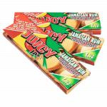 A close-up of Juicy Jay's Classic Size Flavored Rolling Papers package with bold graphics and colorful text.