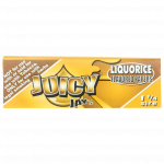 A close-up of the colorful packaging for Juicy Jay's Classic Size Flavored Rolling Papers, showing the brand logo and product name.
