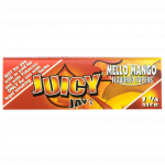 A close-up of Juicy Jay's Classic Size Flavored Rolling Papers package with a colorful, patterned design against a white background.