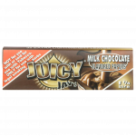 A close-up of a package of Juicy Jay's Classic Size Flavored Rolling Papers, angled slightly and displaying bold, colorful branding.