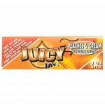 A close-up of Juicy Jay's Classic Size Flavored Rolling Papers, displaying colorful branding against a white backdrop.