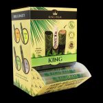 A front view of the King Palms King Size Pre-Roll box, showcasing the brand logo and text details on a white background.