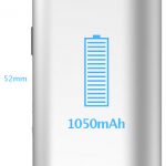 Front view of the Eleaf iStick Mini 10W Digital Mod Battery, showing its sleek, silver body and digital display.