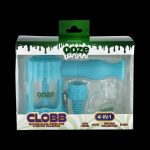 Front view of the Clobb 4 in 1 Silicone Pipe, showing its simple, portable design in a studio shot.