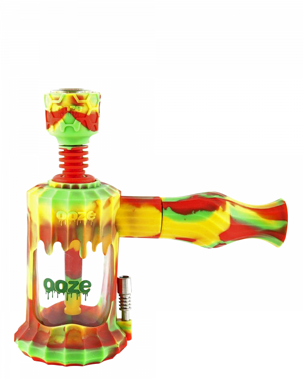 Front view of the Clobb 4 in 1 Silicone Pipe, a colorful, multi-part pipe with a unique, textured design.