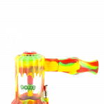 A close-up, angled view of the Clobb 4 in 1 Silicone Pipe, showcasing its vibrant, multi-colored design against a white background.