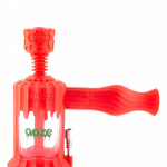 A studio shot of the Clobb 4 in 1 Silicone Pipe, showing its red, textured design against a plain white background.