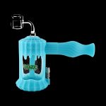 A studio shot of the Clobb 4 in 1 Silicone Pipe, showcasing its colorful, flexible design from a slightly angled perspective.