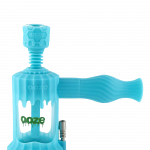 A close-up shot of the Clobb 4 in 1 Silicone Pipe, showcasing its textured, blue silicone design in a studio lighting setup.