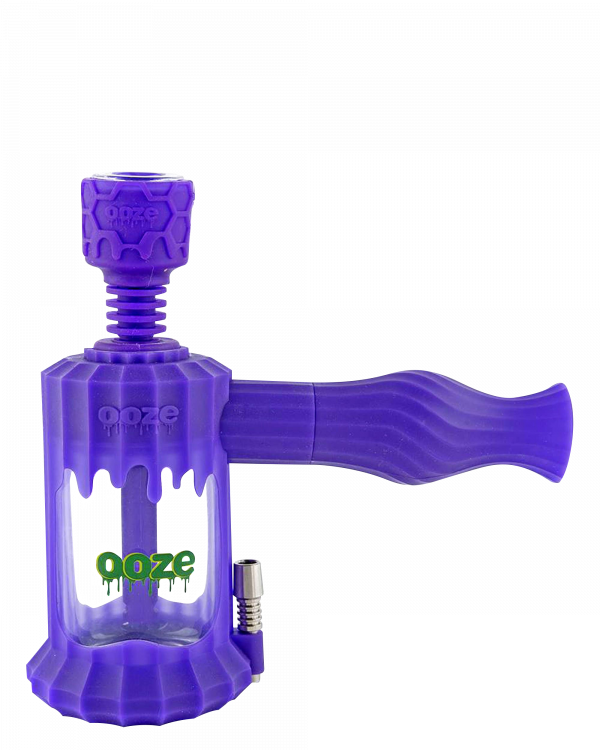 Front view of the Clobb 4 in 1 Silicone Pipe, a purple, compact pipe with a textured grip, set against a plain white background.
