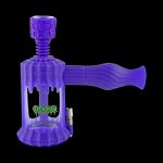 A front view of the Clobb 4 in 1 Silicone Pipe, showing the purple, textured design against a plain black background.