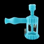 A front view of the Clobb 4 in 1 Silicone Pipe, displaying its multi-colored, sculpted design against a dark backdrop.