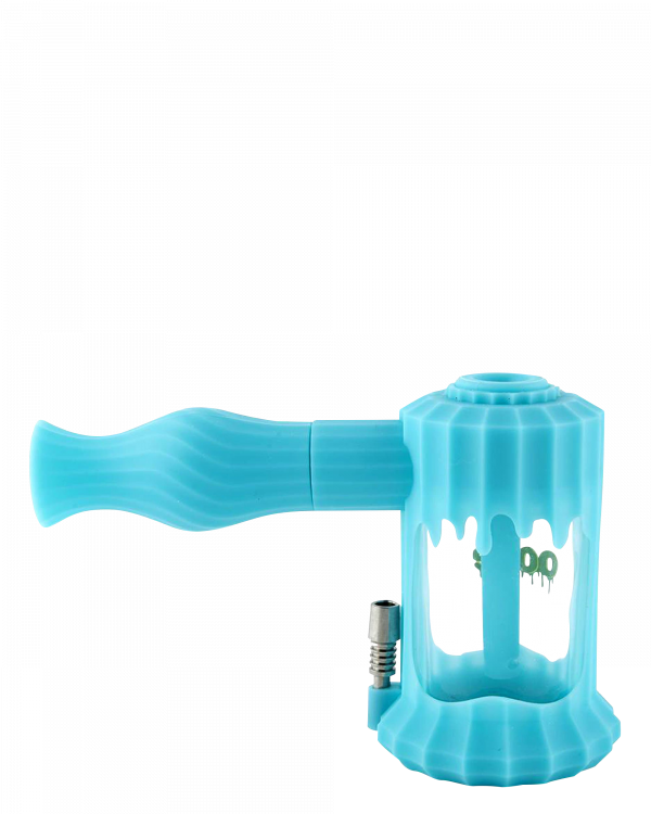 Front view of the Clobb 4 in 1 Silicone Pipe, showcasing its textured, blue design against a plain white background.