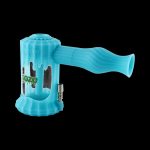 A close-up, angled view of the Clobb 4 in 1 Silicone Pipe, showing the colorful, textured silicone material.