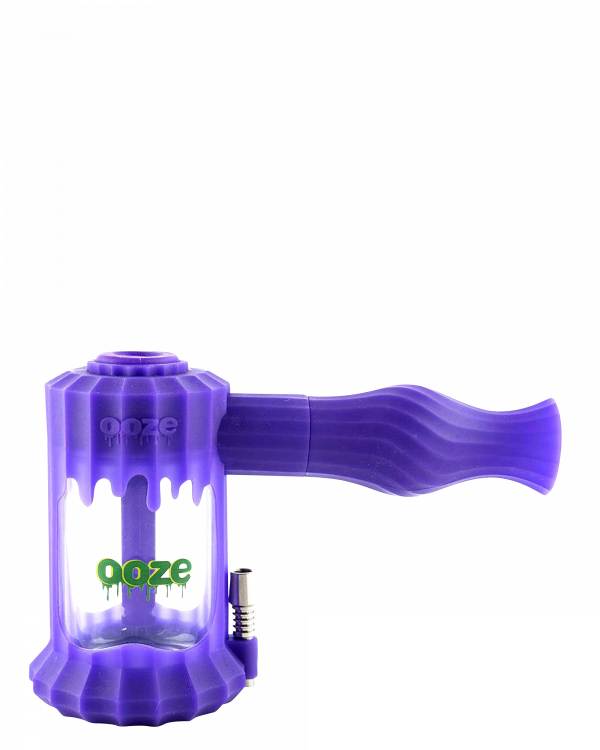 Front view of the Clobb 4 in 1 Silicone Pipe, a purple, handheld pipe against a plain white backdrop.