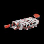 A close-up shot of the Ooze Slugger Dabbin Dugout, showcasing its dark, textured design and compact form from a slightly angled perspective.