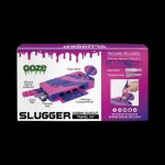 Front view of the Ooze Slugger Dabbin Dugout, showing its packaging and included items with text details.