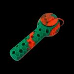 Green and orange silicone pipe with honeycomb texture.