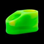 Green silicone bubbler for smoking cannabis.