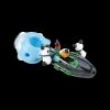 Hand-blown glass cannabis pipe shaped like a spaceship with panda figurines.